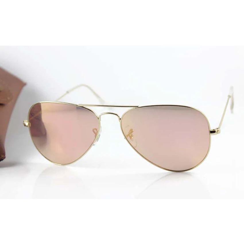 

New Style Fashion Pilot Sunglasses Mens/Womens Brand Original 3025 112/Z2 Large Sunglasses Gold Frame Sunglass Pink Mirror Lens, N/a