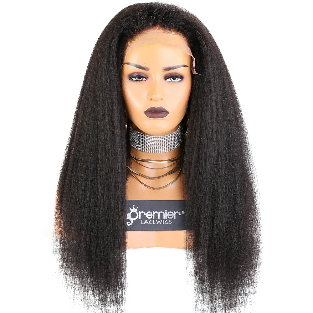 

Premier 40% Big Discount Product Brazilian Remy Natural Color Kinky Straight Human Hair Lace Front Wig