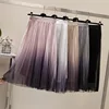 Sexy Wholesales Tulle Fabric Ruffles Women Tie Dye Long Net Skirt
