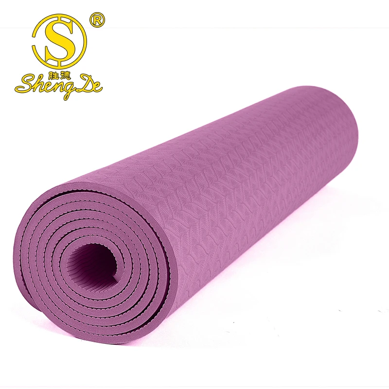 

Support Drop Shipping Cheap Mat Yoga Non Slip TPE 6mm Yoga & Pilates 1pc Packing with Rope Strap12pcs Per Carton 2pcs 1000g