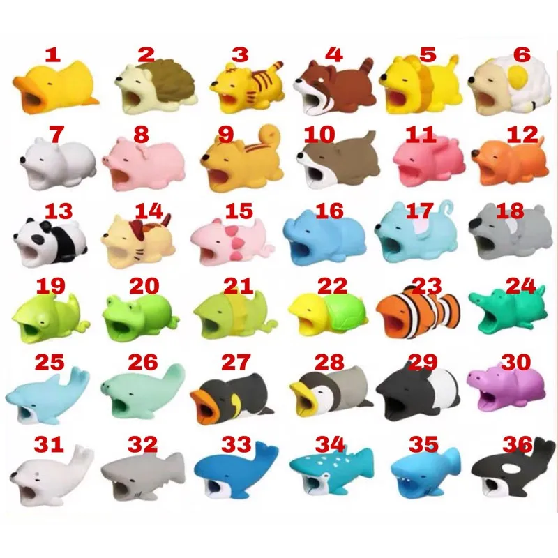 

Free Shipping 3D Mini Cable Bites Cartoon Animal Charging Cable Protector Cable Buddies for USB Cables