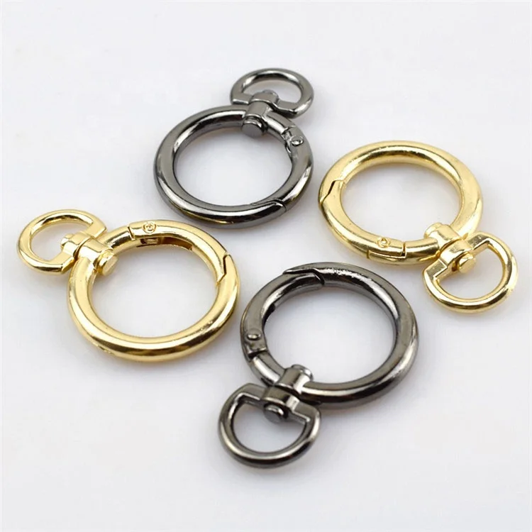 

Meetee F1-7 Alloy Handbag Buckles Bag Strap Openable Keyring Dog Chain Buckle Snap O Rings, Gold/gun black