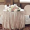 Elegant wedding 100% polyester champagne sequin wedding table cloth sequin table overlay