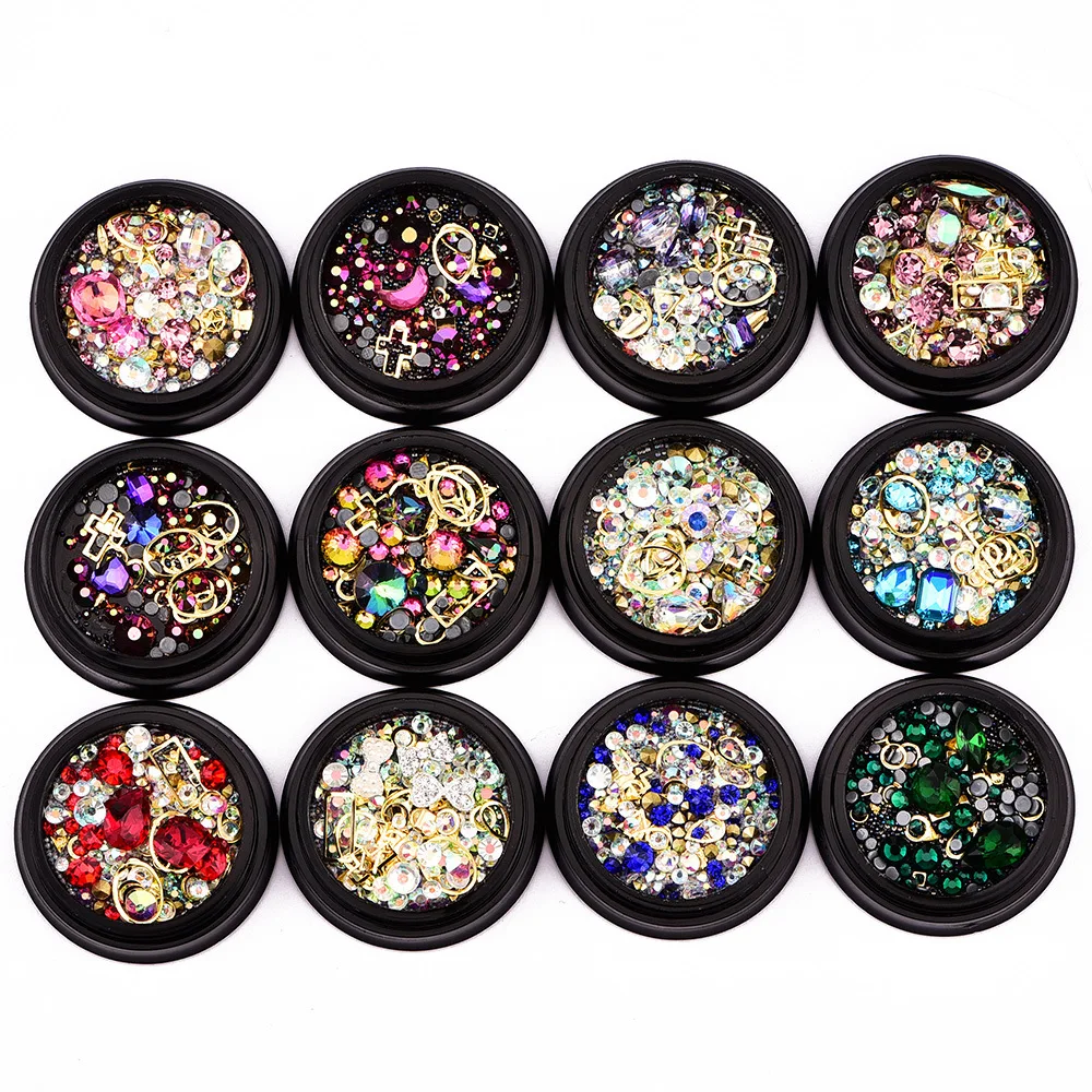 

12 mix designs bling rhinestone for nail art decoration, Choose