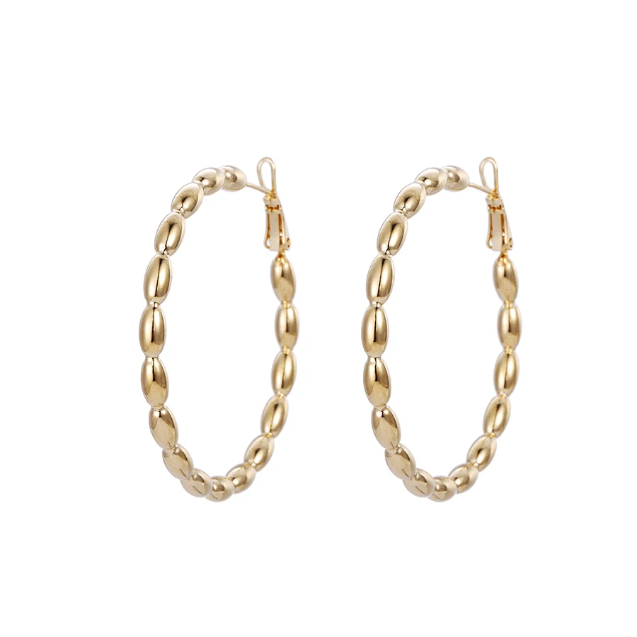 

93147 Xuping hoop earrings copper alloy 18k gold earrings for ladies