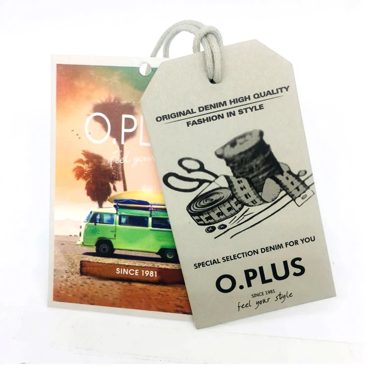 

Custom New Design China Clothes Brand Printed Paper Hang Tag, Customized color