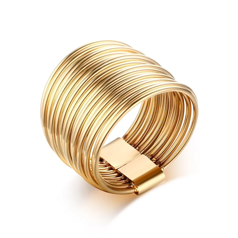 

High quality gold plating stainless steel ring set wholesale