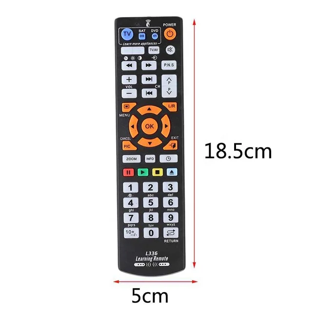 

Universal Smart IR Wireless Remote Control with learn function, 3 pages controller copy for TV STB DVD SAT DVB HIFI TV BOX, L336, Black