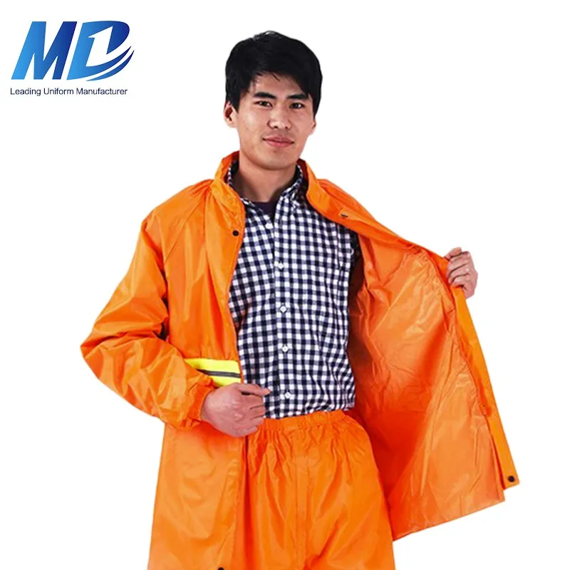 Alta Visibilidad PVC Ropa Impermeable Lluvia Traje de Adulto Ropa De Trabajo Vestido De Seguridad Reflectante