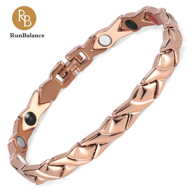 

RunBalance 1 Day Delivery Europe top fashion Titanium bracelet energy stone Girls width bracelet with Magnetic, Silver;gold and rose gold