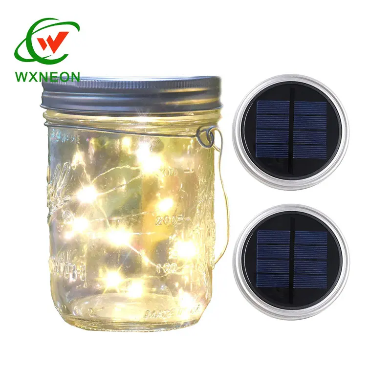 Solar Battery Powered String Lights Lid Mason Jar LED Fairy Lights