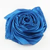 US hot selling soft silk feeling plain royal blue silk scarf