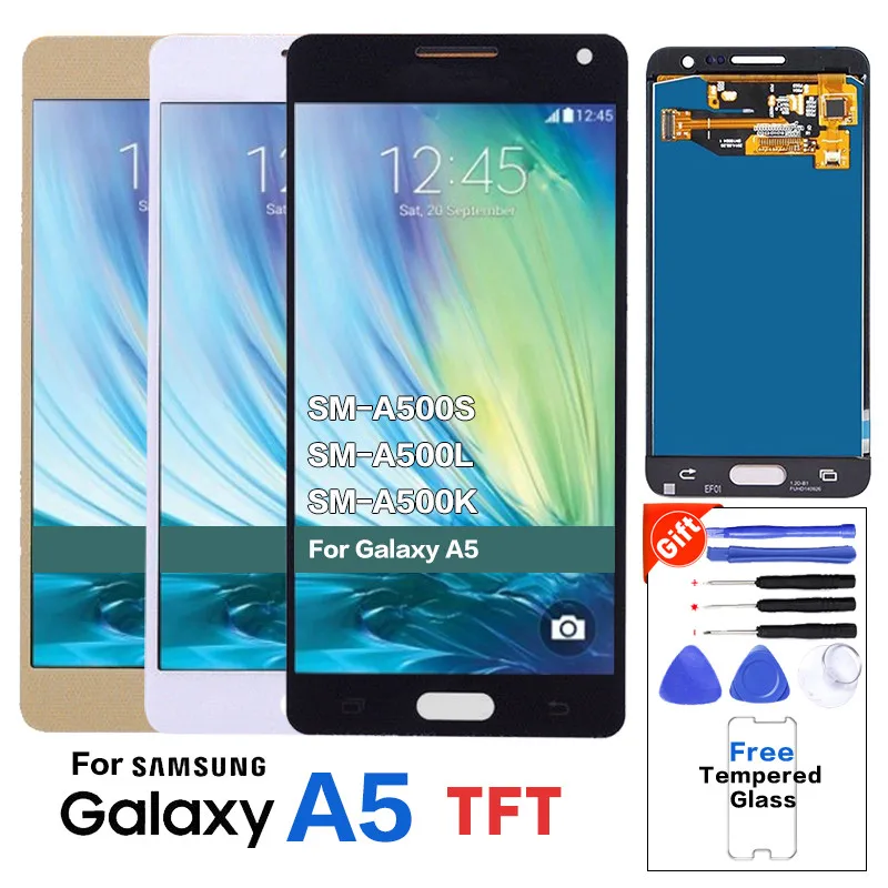 

For Samsung Galaxy A5 2015 A500 A500H A500F A500M LCD Display with Touch Screen Digitizer Assembly, Black;gold;white