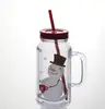 European Fashionable First Rate High Quality jars candle jars wholesale plastic mason jar tumbler with straw and handle
