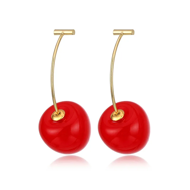 

Personality Trendy Jewelry Cherry Fruit Sweet Stud Earrings For Girls women