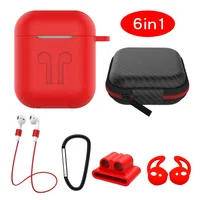 

6 in 1 Case Accessories Kits for AirPods Protective Silicone Cover Skin Compatible for Apple Airpods Charging Case