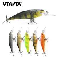 

VTAVTA Fishing Lures Hard Bait Minnow Lure with Treble Hook Life-Like Swimbait Fishing Bait 3D Fishing Eyes Crankbait for Bass