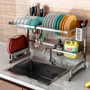Image of Original manufacturer supply 304stainless steel pure dish drainer knife holder fruit basket bowl drainer included