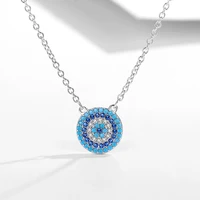 

Fashionable Big Round Blue eyes Women's pendant Zircon Copper Necklaces