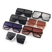 

Custom 2019 Big Frame Rectangle Women Fashion Plastic Oversized Shades Sun Glasses Sunglasses Women