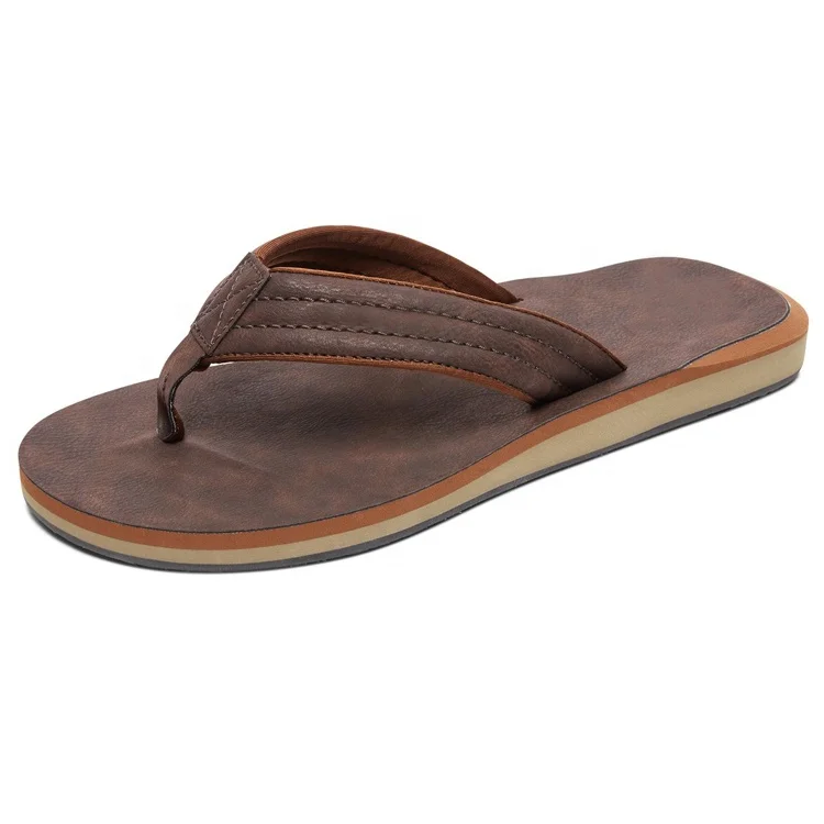 

Men's genuine leather flip flop sandals summer leather thong sandals for men