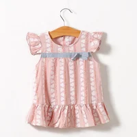 

Baby Clothes Baby Girl Summer 100% Cotton Flying Sleeve Love Print Dress, Retail And Wholesale