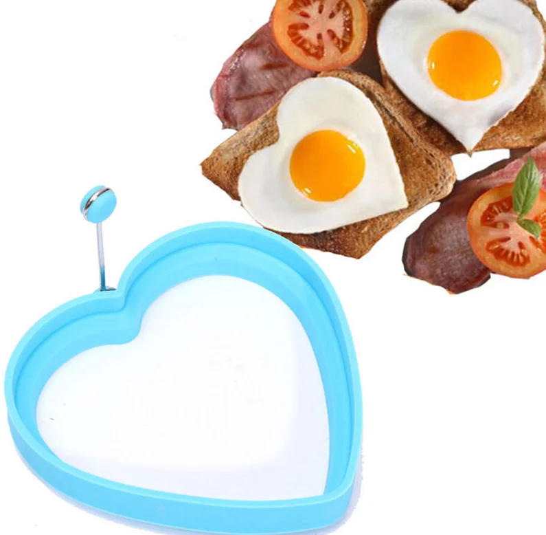 

Reusable Different Shape Egg Ring With Stainless Steel Handle Kitchen Accessories Egg Frying Mold Silicone Egg Ring