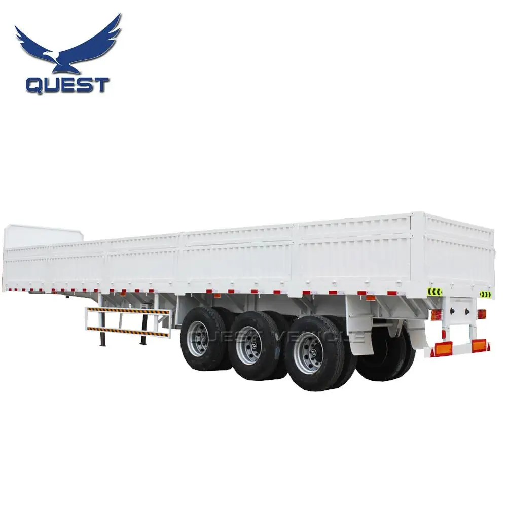 

50tons 3 axles side open trailer dimensions drop deck truck trailer side wall semi trailer, Customers optional