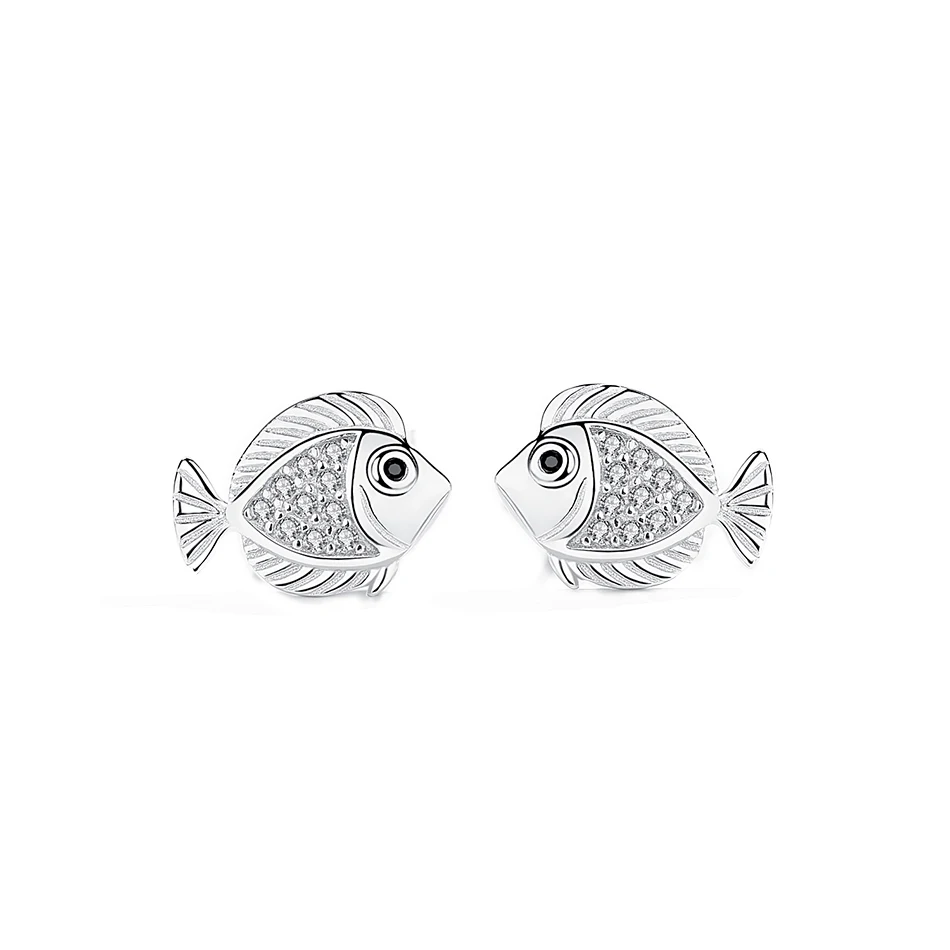 

The 925 Sterling Silver Earrings Tropical Fish Stud Cute Earrings Fashion jewelry