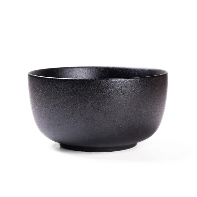 

Home/restaurant/hotel stoneware black glazed 6 " round cheap ceramic round porcelain japanese rice bowls, As picture or customized is available