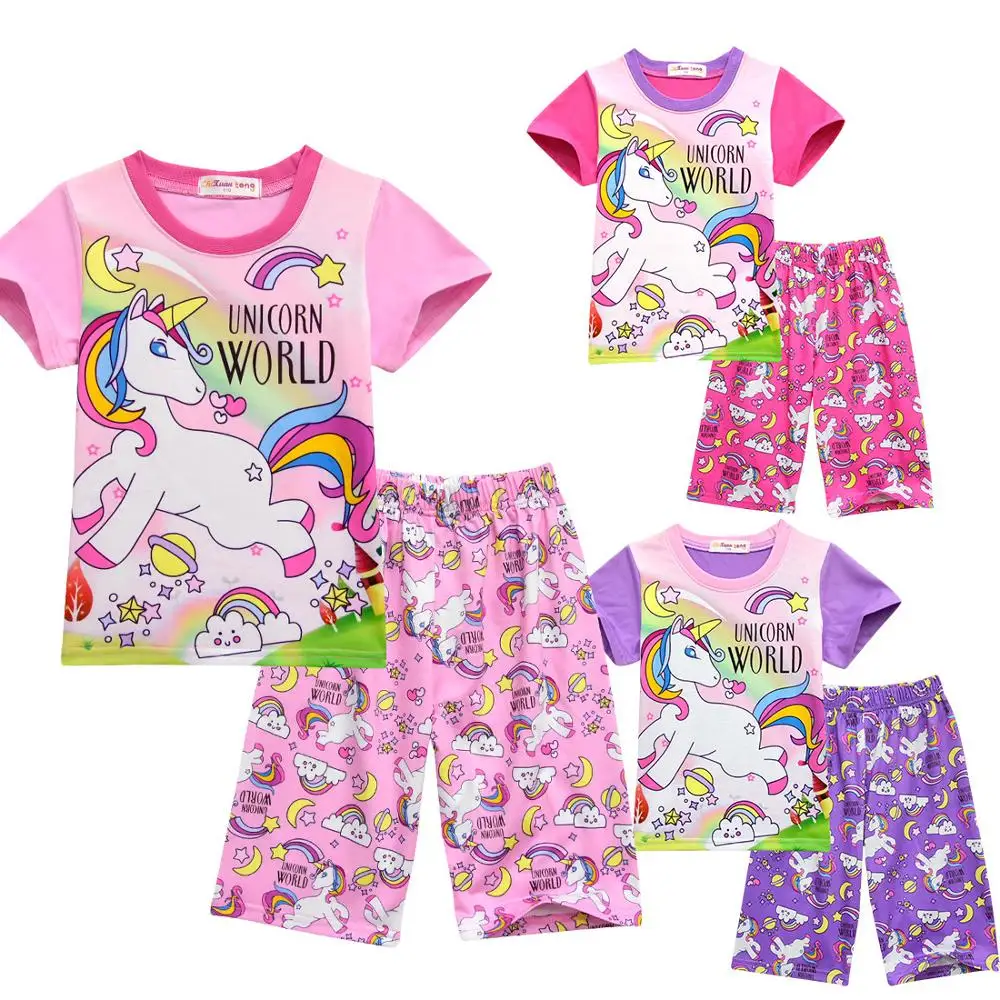 

Wholesale Baby Unicorn Pyjamas Girl Cotton Cartoon Sleepwear Kids Pajamas Set, N/a