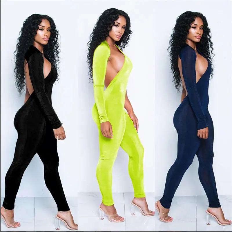 

Cheap Sale Women Sexy One Shoulder Bodycon Jumpsuits, As picture
