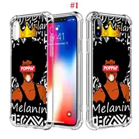 

Melanin Poppin Black Girl Magic Silicone Phone Case For iphone 6 6s 7 8 7Plus 8Plus X XS XR Max for Samsung S10 S9 S8 Plus