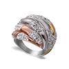 Korean Special Styles Tri Colors Clay Crystal Stainless Steel Fashion Ring