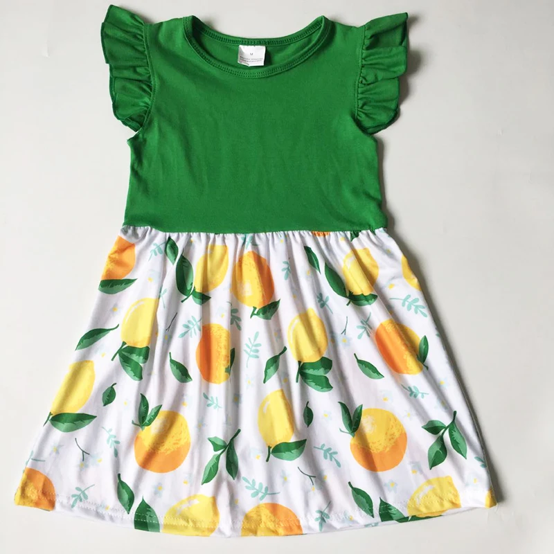 

Summer cotton baby girl short sleeve dress fruit designs pictures wholesale baby girl dress, Customized