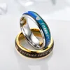 New temperature-sensitive seven-color color ring, warm love forever ring, couple stainless steel ring