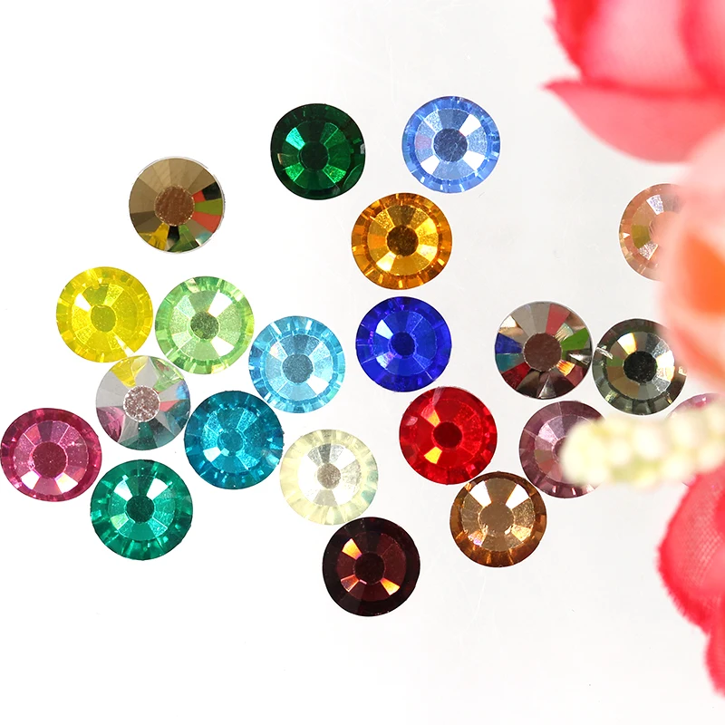 Colorful Flat Back Iron on Strass Hot Fix rhinestone transfer wholesale