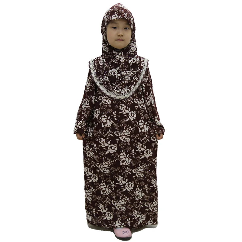 3-14 Years Islamic Muslim Girl Kids Abaya Prayer 2019