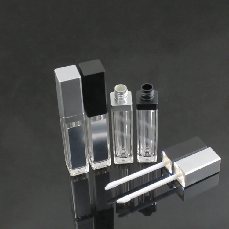 

Factory price 7 ml empty silver lip gloss tube with mirror and LED light