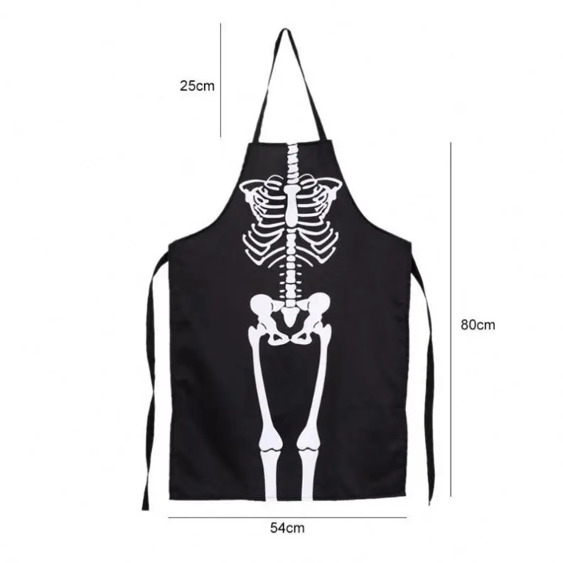 

Women Men Halloween Kitchen Aprons Skeleton Printed Waterproof Party Bib Women Apron Kitchen Cleaning