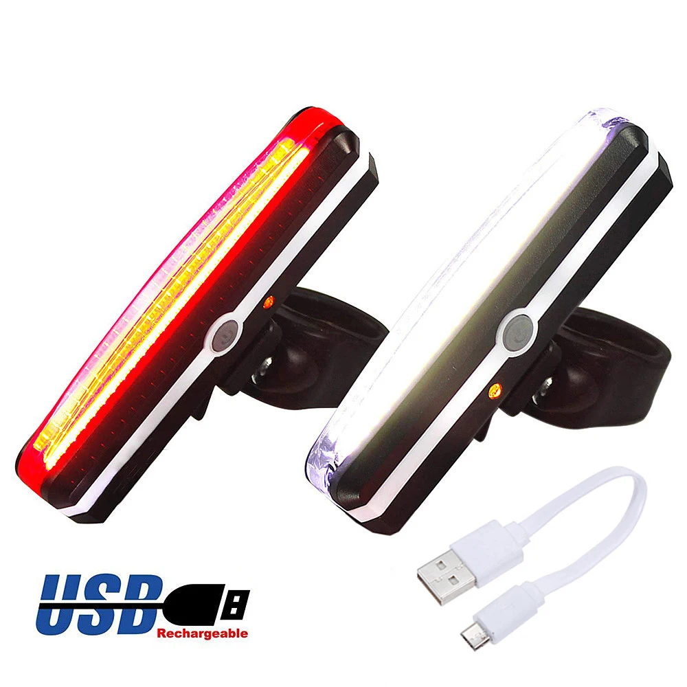

Bicycle Light Rechargeable Front Bike Tail Rear Light Bright Bike Led Flashlight for Bicycle Luz Bicicleta Luces Bicicleta, Red white