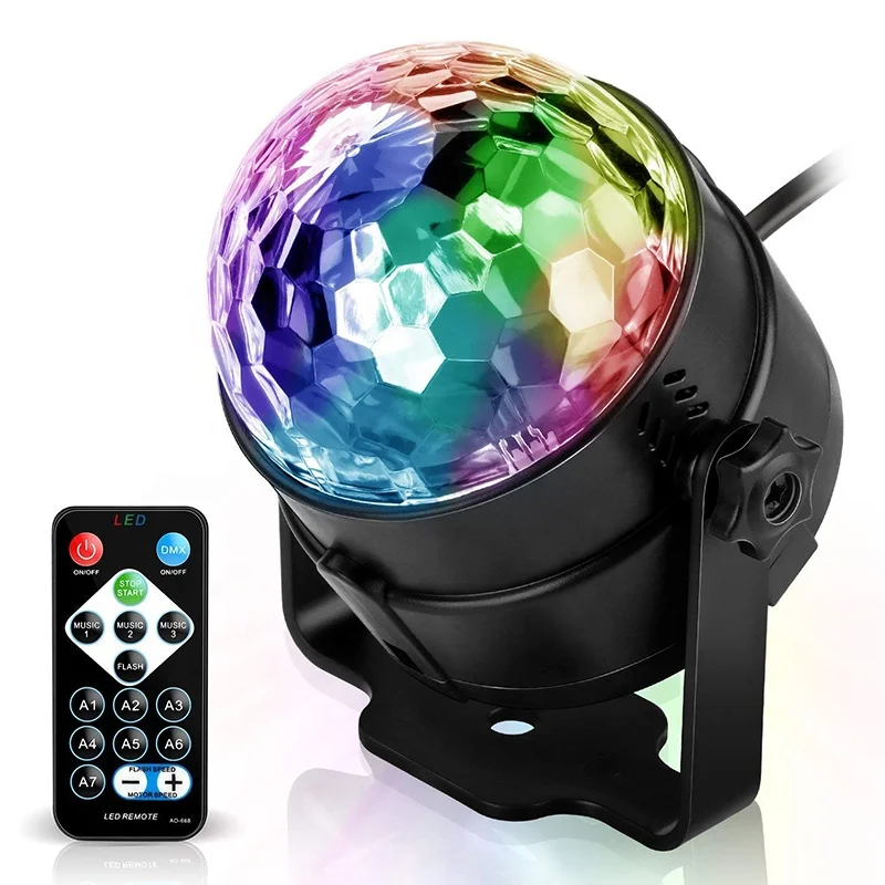 Sound Activated Party Lights with Remote Control Dj Lighting RBG Disco Ball Light for Home Room Dance Parties Bar Karaoke