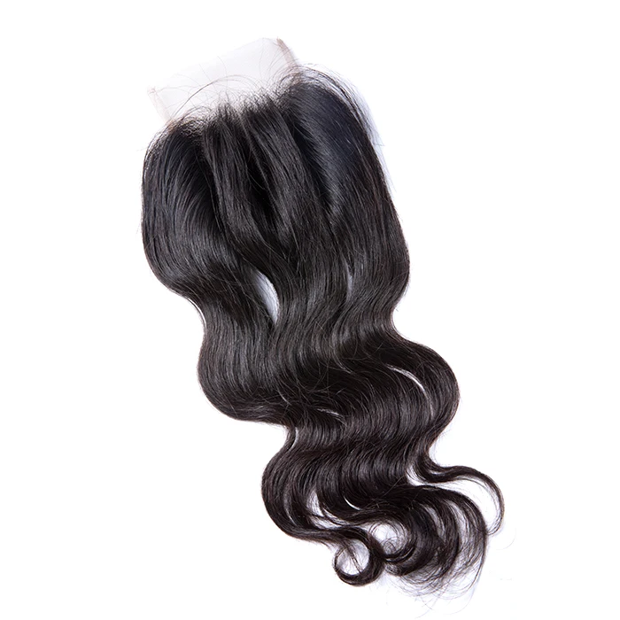 

GS company brazilian virgin hair closure three parting body wave human hair lace closure, Natural color #1b