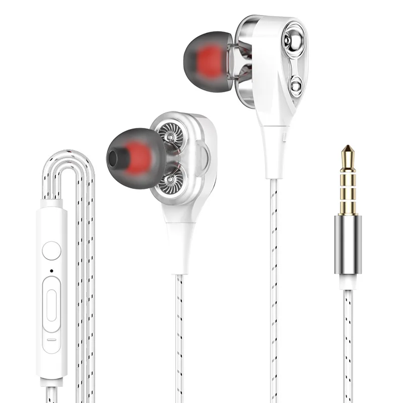 

4d headset heavy bass Wired Earphone volume control headphone for Iphone for Huawei, Black/red/white/gold