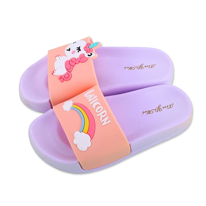 

2019 Summer Latest Design PVC Fashion Children Bath Slippers Cartoon kids slippers