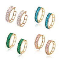 

96413 xuping jewelry Canton Fair hot style recommended multi color stone fashion hoop earrings with 18K gold plated
