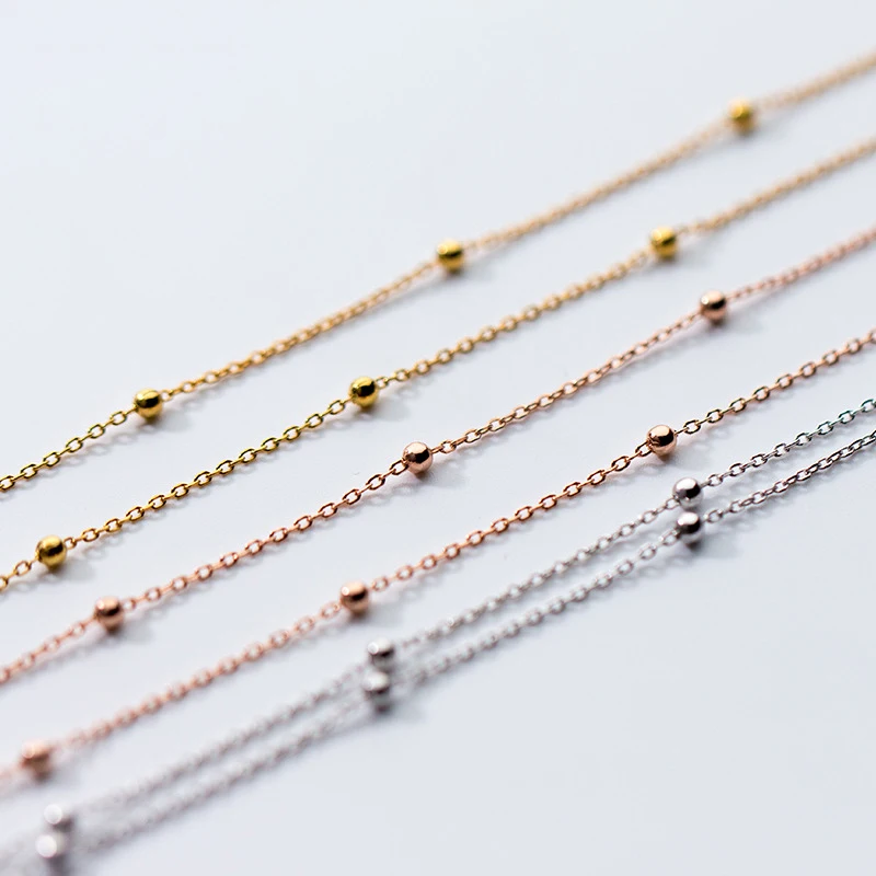 

Custom Fashion Beads Chain Necklace 925 Silver Necklaces