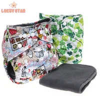 

Lokeystar Wholesale Printed Bamboo Charcoal Snap Washable Waterproof Reusable Baby Diapers