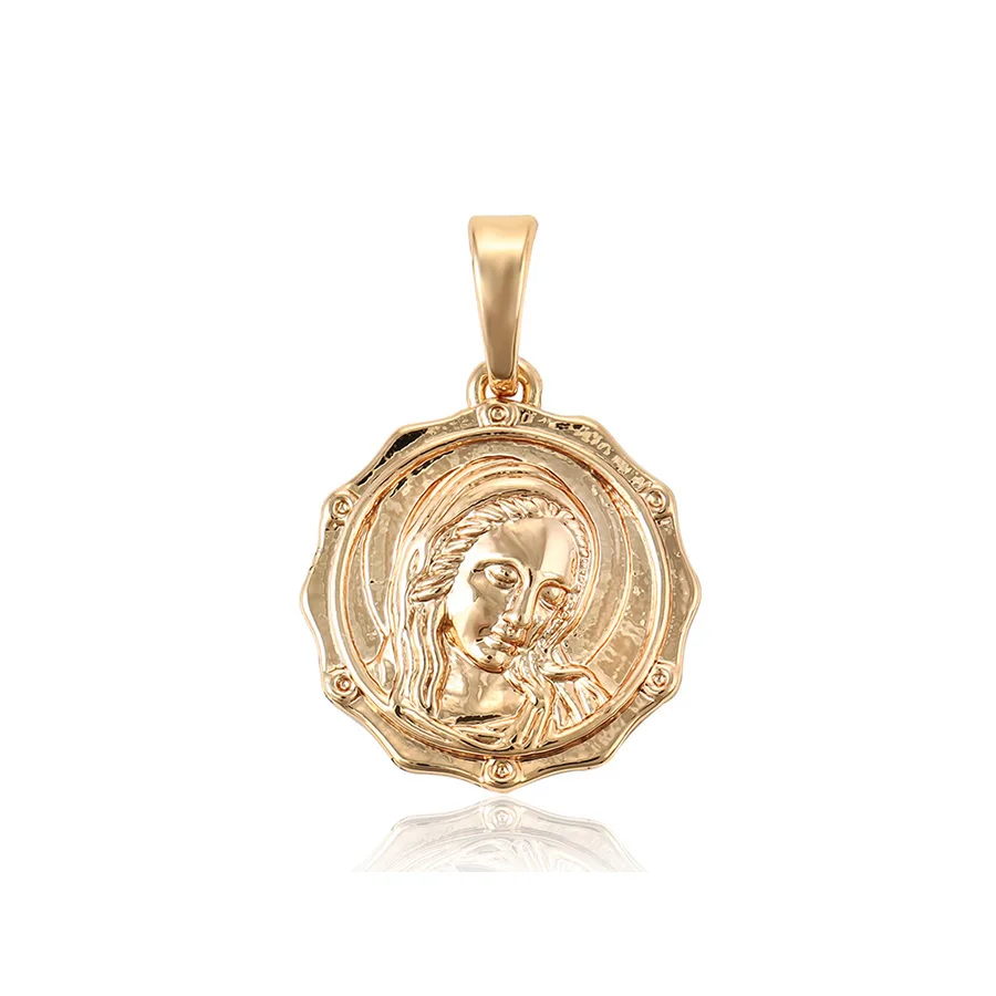 

33571 xuping round portrait religious vogue gold plated pendant, N/a