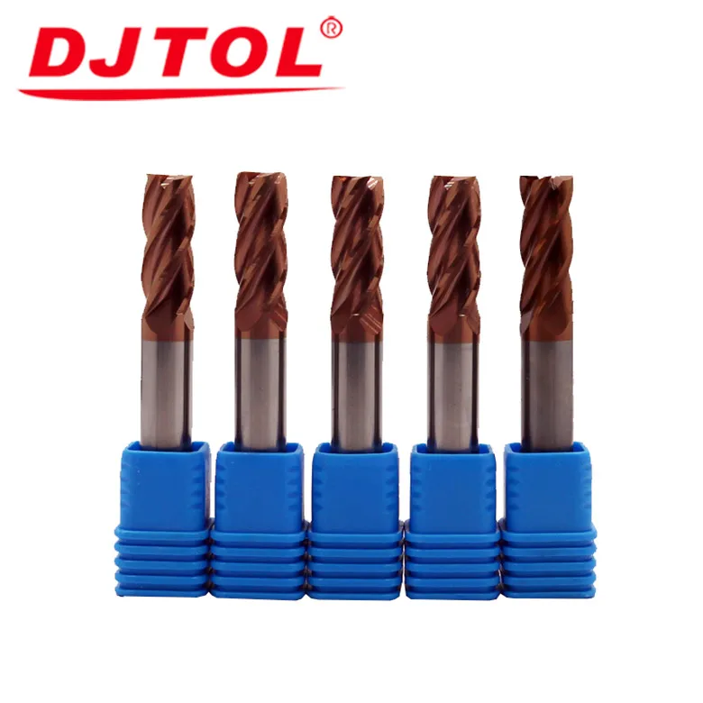 
HOT SALE DJTOL Four Flutes Milling Cutter Solid Carbide End Mills For CNC MACHINE 